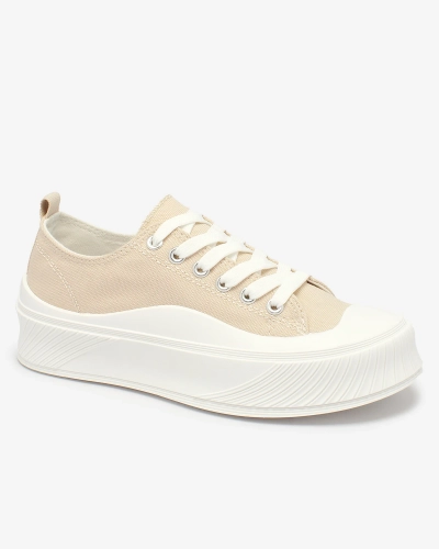 OUTLET Royalfashion Baskets de sport beige à plateforme Luceri