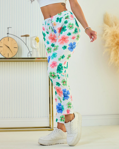 Royalfashion Pantalon femme en tissu floral