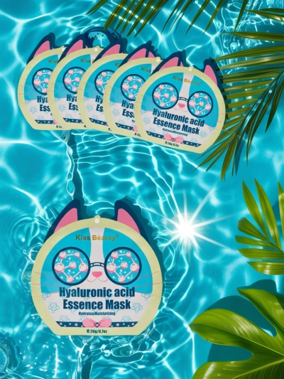 Masque en tissu pour le visage chat avec acide hyaluronique – hydratant