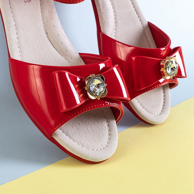Sandales enfant rouges à nœud Albina - Chaussures