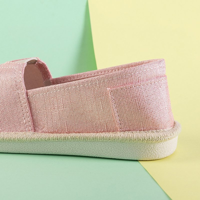 OUTLET Espadrilles roses pour femmes avec un fil brillant Hagenti - Chaussures