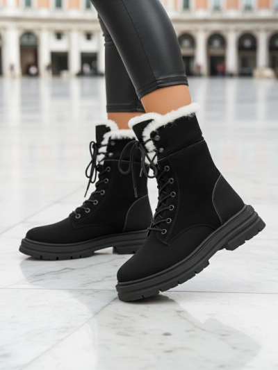 Bottes chelsea à doublure en fourrure pour femmes Nasaha