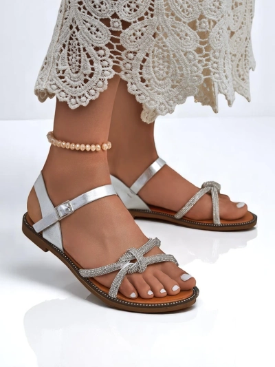 Royalfashion Sandales pour femmes avec strass décoratifs Bella Shine