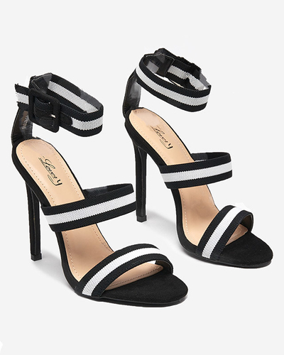 OUTLET Sandales noires pour femme à talon haut Miso-Shoes