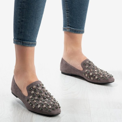 Mocassins gris avec clous et pierres Dilli - Chaussures 1