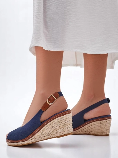 Sandales compensées pour femmes Royalfashion avec bout ouvert Tafenis