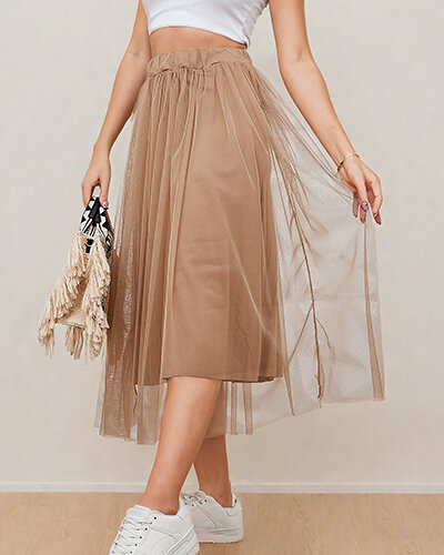 Royalfashion Jupe midi double épaisseur pour femme