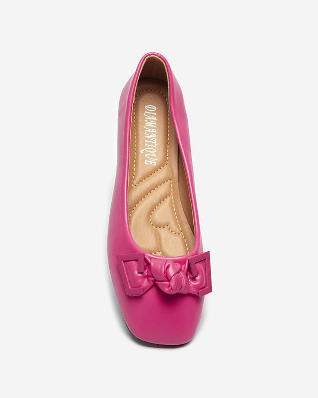 Ballerines roses pour femme avec décoration sur le nez Caxien- Footwear