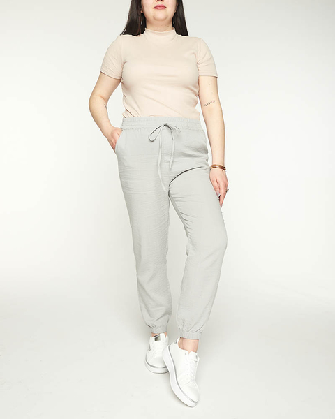 Jogging femme tissu gris GRANDE TAILLE - Vêtement