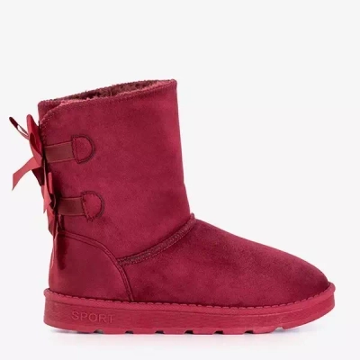 OUTLET Snow boots femme bordeaux à nœuds Pierina - Chaussures