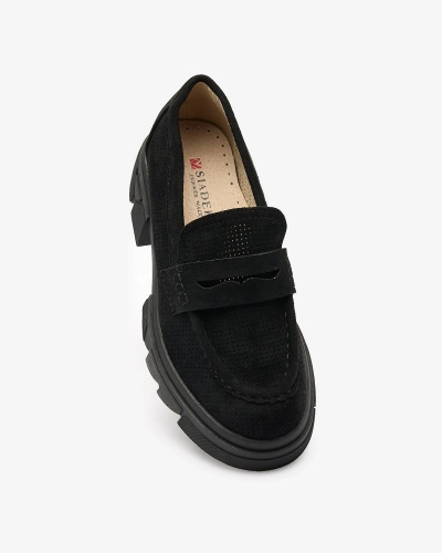 Royalfashion Mocassins ajourés femme noir Lace Glide