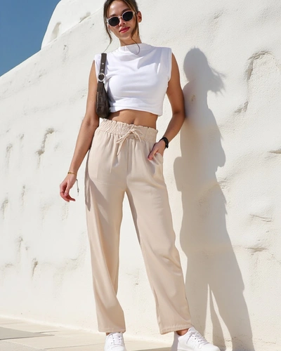 Royalfashion Pantalons en tissu simples pour femmes