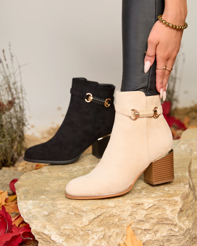 Royalfashion Beige femmes eco-suede isolé post Ankle Boots