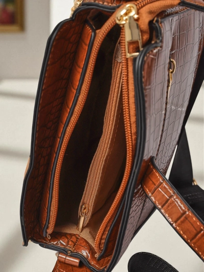 Sac à main pour femmes Hermia Marron foncé en cuir écologique, décontracté