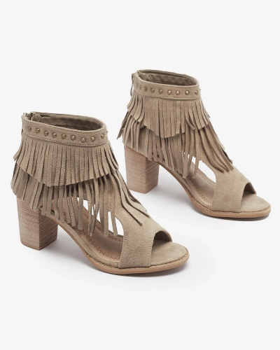 Sandales à glands pour femmes marron clair Dovsi- Footwear