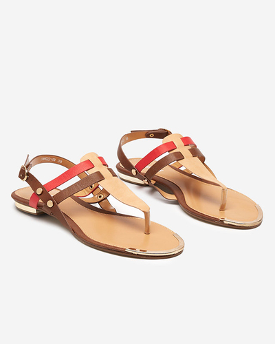 OUTLET Sandales femme marron et rose Sofav- Footwear