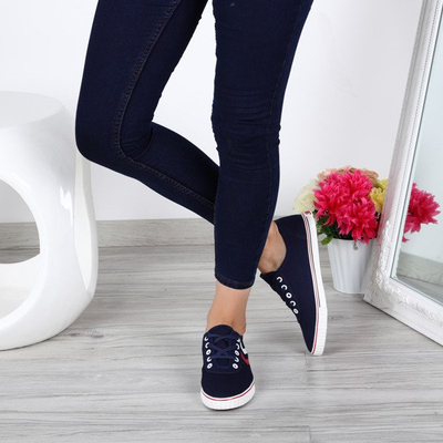 Granatowe, sportowe tenisówki Sunny- Obuwie