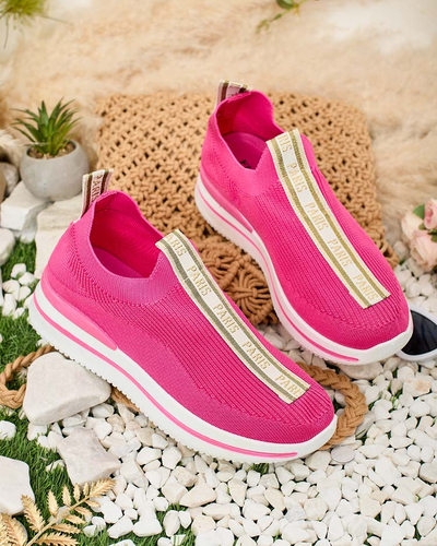 Royalfashion Chaussures de sport à enfiler pour femmes avec lettrage Cerppa