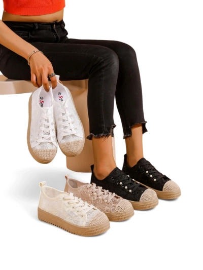 Baskets en dentelle pour femmes Royalfashion avec sequins Nille