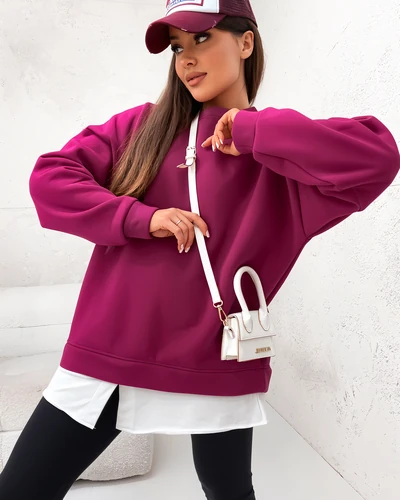 Sweatshirt en coton pour femmes Royalfashion avec bas amovible