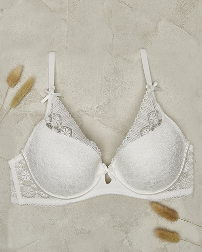 Soutien-gorge rembourré pour femme de couleur crème- Lingerie