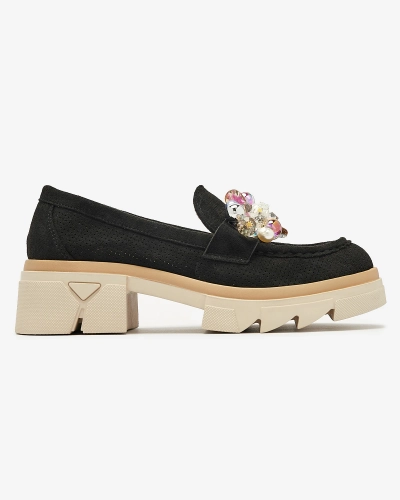 Mocassins ajourés noirs pour femme Peloga- Footwear