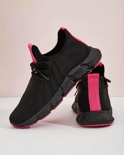 Chaussures de sport pour femmes noires et fuchsia Bommgi - Footwear