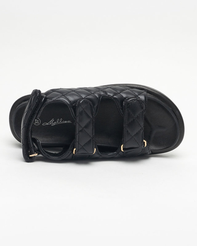 OUTLET Sandales matelassées noires pour femme Acuq- Footwear