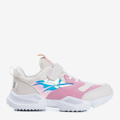 Chaussures de sport pour enfants roses avec inserts Cessio holographiques - Chaussures 1
