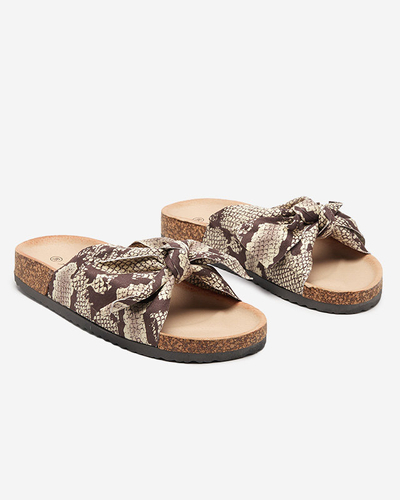 Chaussons marron à nœud Montiana - Chaussures