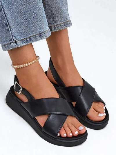 Royalfashion Sandales pour femmes Riva Star à semelle épaisse