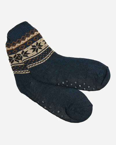 Royalfashion Chaussettes isolées de Noël pour homme bleu marine