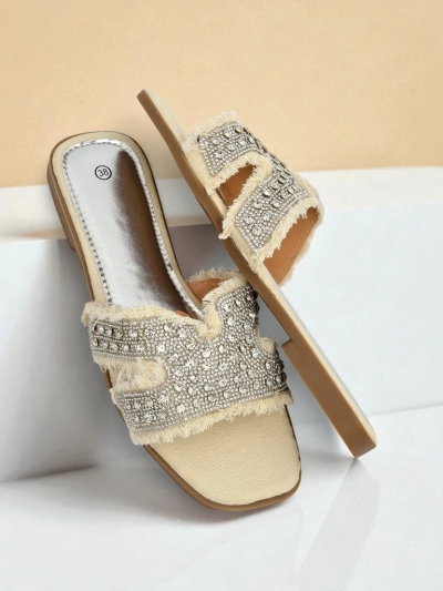 Royalfashion Sandales pour femmes avec strass CrystalEase