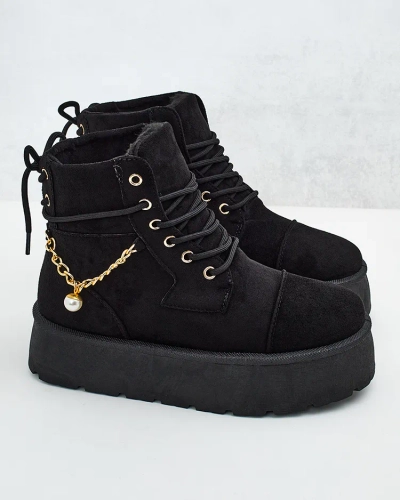 Royalfashion Bottes Woruces à lacets pour femmes