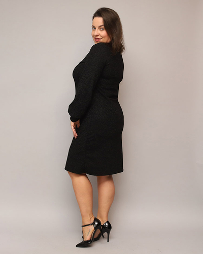 Royalfashion Robe pailletée pour femme avant le genou en noir PLUS SIZE
