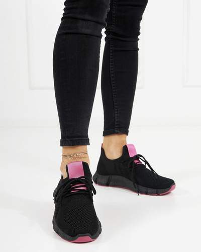 Chaussures de sport pour femmes noires et fuchsia Bommgi - Footwear