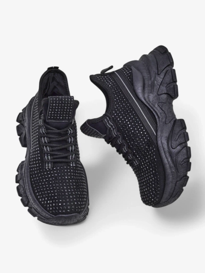 Royalfashion Baskets de Sport pour Femmes avec Strass Blysco