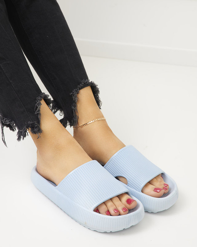 Chaussons en caoutchouc bleu avec gaufrage Olinda - Chaussures