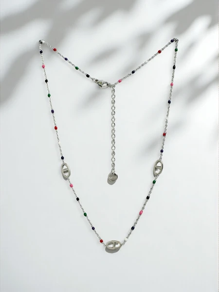 Collier Callista Colorato – acier inoxydable avec des perles colorées
