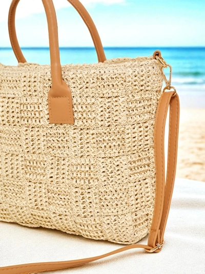 Royalfashion Grand sac à main en paille pour femmes Aureliana Savio