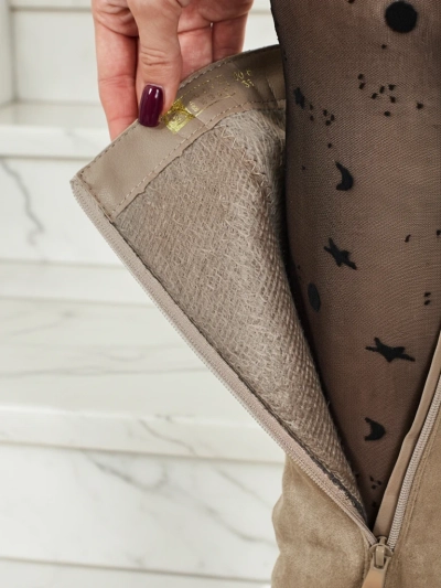 Bottes pour femmes en éco-daim à talons épais Niefio