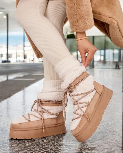 Royalfashion Bottes de neige à lacets pour femme Evonie