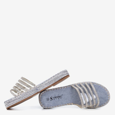 Chaussons transparents bleu clair avec zircone cubique Noumeia - Footwear