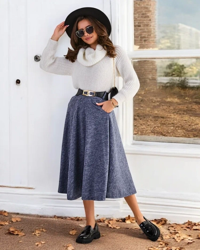 Jupe midi pour femme Royalfashion