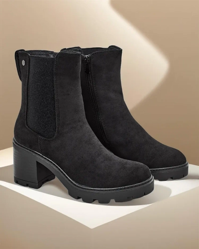 Royalfashion Bottines pour femmes en éko-suède sur un poteau Weggis
