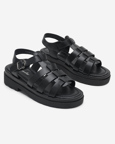 OUTLET Sandales noires pour femme sur semelle plus épaisse Gacino - Footwear