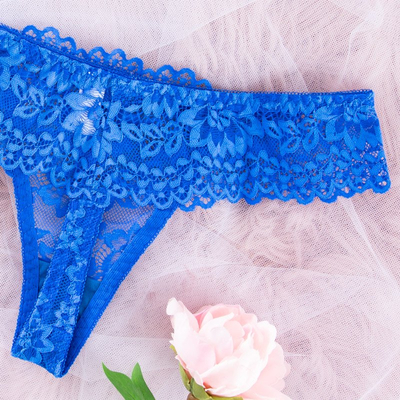 String femme en dentelle cobalt - Sous-vêtements