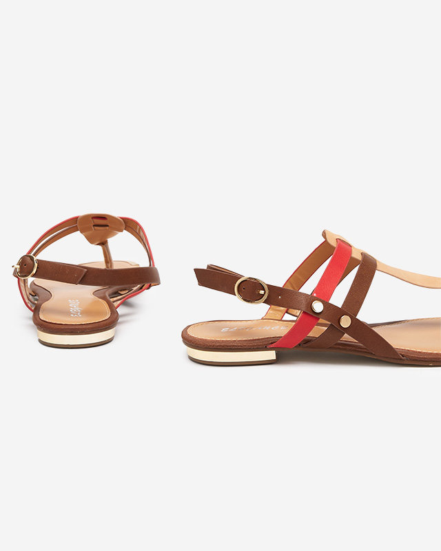 OUTLET Sandales femme marron et rose Sofav- Footwear