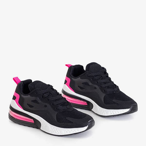 Baskets noires pour femmes avec empiècements roses Joella - Footwear