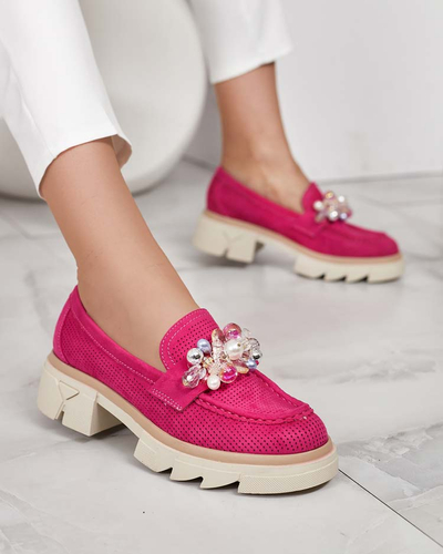 Royalfashion Mocassins pour femme avec cristaux colorés Glam